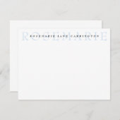 赤モダンエレガント青パーソナライズされた文具 ノートカード (正面/裏面)