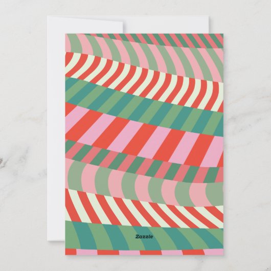 赤モダンカラフル緑ピンクの写真 シーズンカード (裏面)
