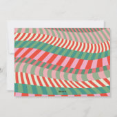 赤モダンカラフル緑ピンク幾何学写真 シーズンカード (裏面)