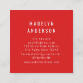 赤モダンカラフル青紙吹雪 スクエア名刺 (裏面)