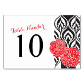 赤モダンカーネーション結婚のテーブル番号 テーブルナンバー (正面)