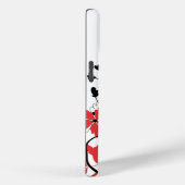 赤モダンガーリーと黒の花モノグラム Case-Mate iPhoneケース (裏面 / 右)