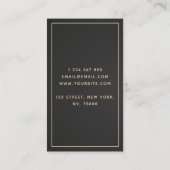 赤モダンギター音楽レッスンミュージシャンフレーム 名刺 (裏面)