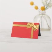 赤モダンギフト金弓 |休日 プレイスカード (裏面)