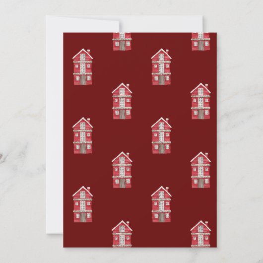 赤モダンクリスマスお祝いパーティー 招待状 (裏面)