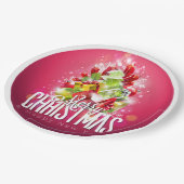 赤モダンクリスマスグラフィックイラストレーション ペーパープレート (アングル)