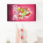 赤モダンクリスマスグラフィックイラストレーション 横断幕 (インサイチュ)