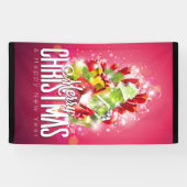 赤モダンクリスマスグラフィックイラストレーション 横断幕 (横)