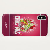 赤モダンクリスマスグラフィックイラストレーション Case-Mate iPhoneケース (裏面(横))
