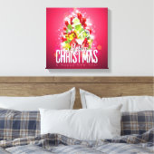 赤モダンクリスマスグラフィックデザインイラストレーション キャンバスプリント (インサイチュ (寝室))