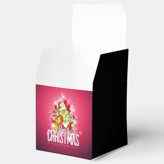 赤モダンクリスマスグラフィックデザインイラストレーション フェイバーボックス (オープン)