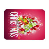 赤モダンクリスマスグラフィックデザインイラストレーション マグネット (横)