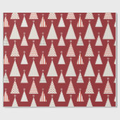 赤モダンクリスマスツリースタイリッシュフェスティバル ラッピングペーパー (フラット)