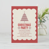 赤モダンクリスマスツリーパーティの招待状 招待状 (スタンド正面)