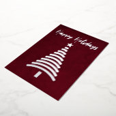 赤モダンクリスマスツリー 箔シーズンカード (回転した状態)