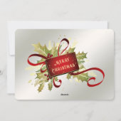 赤モダンクリスマスホリデーカード シーズンカード (裏面)