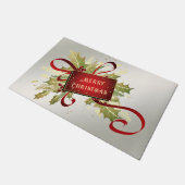 赤モダンクリスマスホリデー ドアマット (アングル)