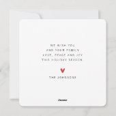 赤モダンクリスマスボールオーナメント植物学 シーズンカード (裏面)