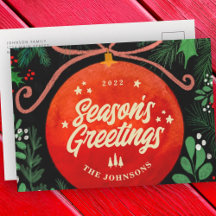 赤モダンクリスマスボールオーナメント植物学