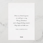 赤モダンクリスマスボールオーナメント植物学 箔シーズンカード (裏面)