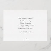 赤モダンクリスマスボールオーナメント植物学 箔シーズンカード (裏面)