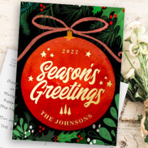 赤モダンクリスマスボールオーナメント植物学