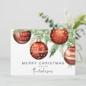 赤モダンクリスマスボー 招待状 (スタンド正面)