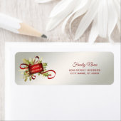 赤モダンクリスマス差出人住所研究所 ラベル (インサイチュ)