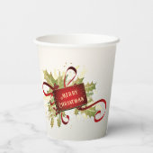 赤モダンクリスマス紙カップ 紙コップ (裏面)