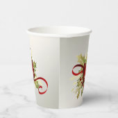 赤モダンクリスマス紙カップ 紙コップ (右)