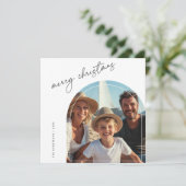 赤モダンクリスマス航海のビーチアーチ写真 シーズンカード (スタンド正面)