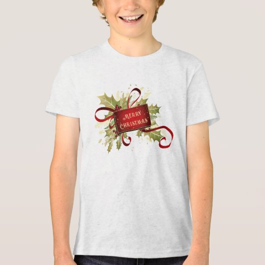 赤モダンクリスマス トライブレンドＴシャツ (正面)