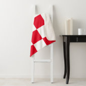 赤モダンクロ市松模様にア シェルパブランケット (インサイチュ)