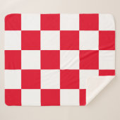 赤モダンクロ市松模様にア シェルパブランケット (正面(横))