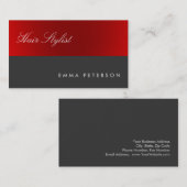 赤モダングストライプレースタイリストファッションコンサルタント 名刺 (正面/裏面)