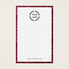 赤モダングリッターカスタムロゴイヤリング表示