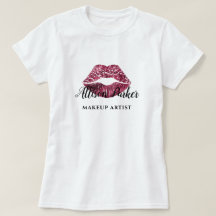 赤モダングリッターキスリップメイクアップアーティスト