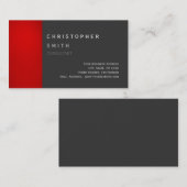 赤モダングレー標準ユニーク名刺 名刺 (正面/裏面)