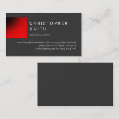 赤モダングレー標準ユニーク名刺 名刺 (正面/裏面)