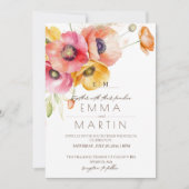 赤モダンケシフローラ結婚ズ 招待状 (正面)