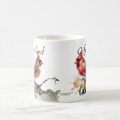 赤モダンコーヒーと(鳥)ショウジョウコウカンチョウ コーヒーマグカップ (中央)