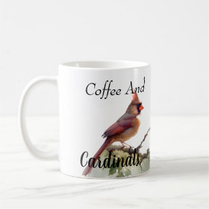 赤モダンコーヒーと(鳥)ショウジョウコウカンチョウ コーヒーマグカップ