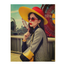 赤モダンサングラスヴィンテージアートの女の子