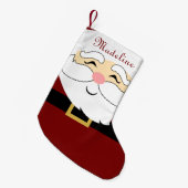 赤モダンサンタクロース名 スモールクリスマスストッキング (正面 (吊り時))