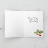 赤モダンサンタハットパインメリークリスマス シーズンカード (内部)