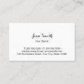 赤モダンシザー&コーム美容師 名刺 (裏面)