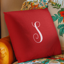 赤モダンシック&スタイリッシュカスタムモノグラム クッション