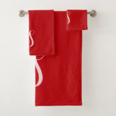 赤モダンシック&スタイリッシュカスタムモノグラム バスタオルセット (インサイチュ)