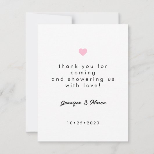 赤モダンシンプルちゃんシャワーサンキューカード サンキューカード (裏面)