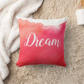 赤モダンシンプルデザイン水彩夢 クッション (ブランケット)